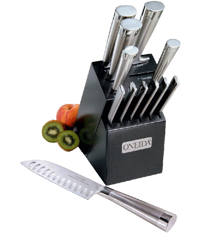 oneida knife set with block